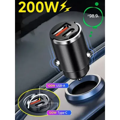 Invisible car charger, car charger, mobile phone super fast charging, Apple Android car, one to two cigarette lighter flash plug