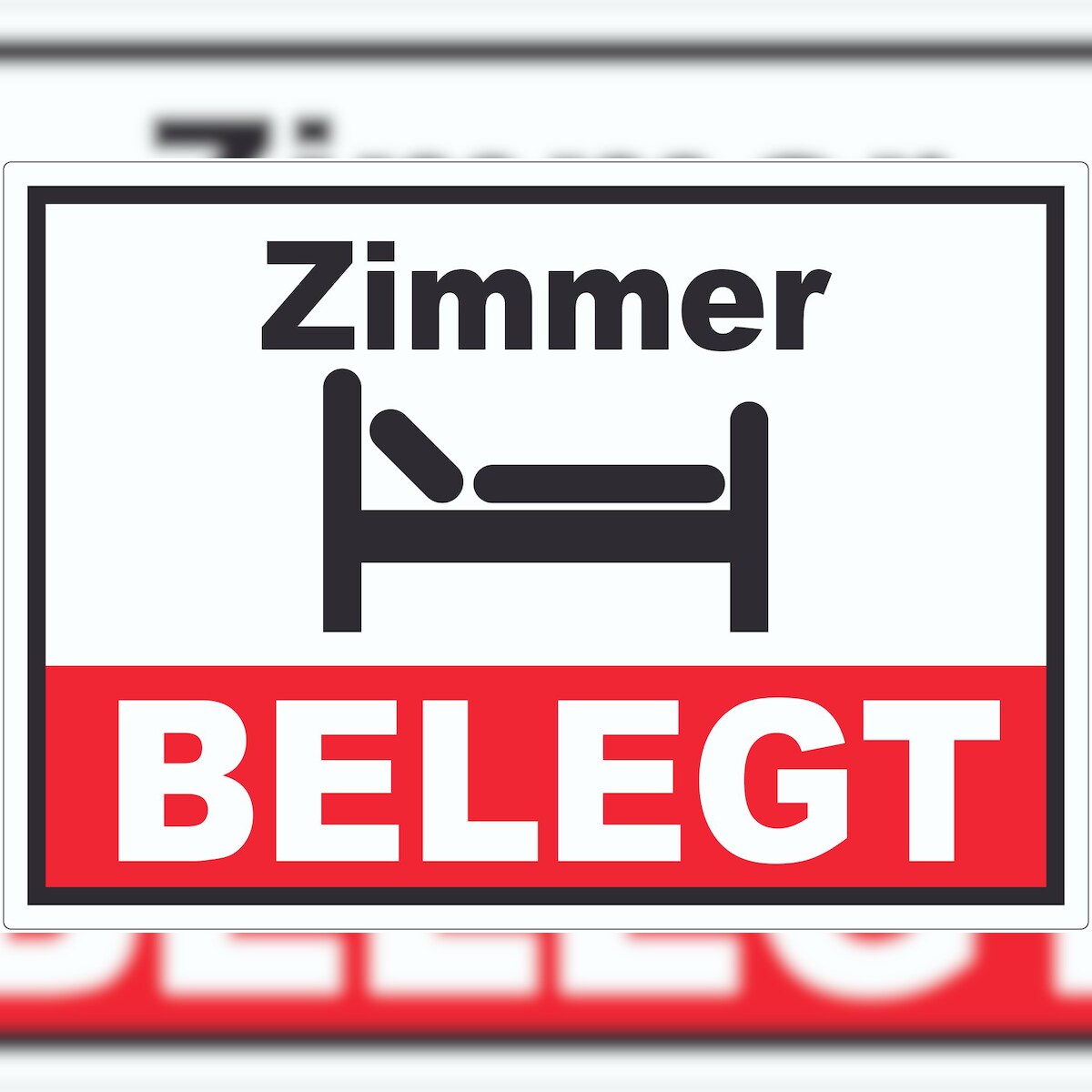 HB-Druck Zimmer BELEGT Aufkleber A7 (74x105mm) Image