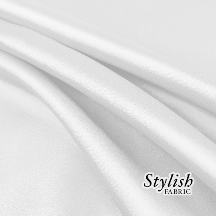 "Tessuto in raso charmeuse bianco da 60\" tagliato su misura, tessuti charmeuse, tessuti in raso charmeuse, tessuto in raso per matrimoni - 1 iarda stil"