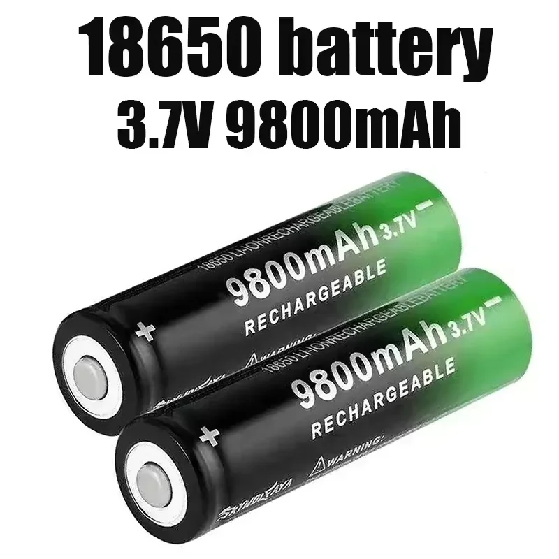 Original 18650 Akku 3,7 V 9800 mAh Lithium-Batterien Taschenlampe 18650 wiederaufladbarer Akku für Taschenlampe + Ladegerät Image