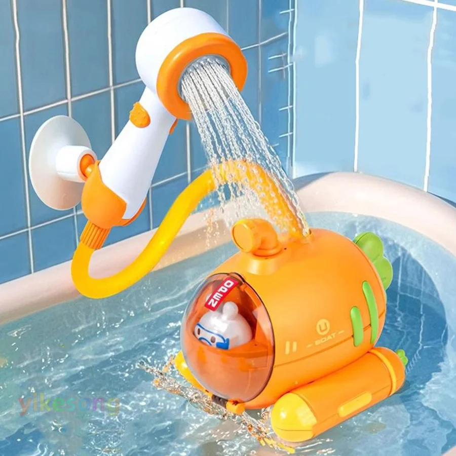 Baby Bad Elektrische U-Boot Spielzeug Dusche Sucker Interaktive Spielen Spray Badewanne Wasser Spielzeug Sprinkler Baby Dusche für Kinder Image