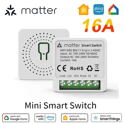 Matter WIFI Smart Switch Relais Smart Breaker Sprachsteuerung Homekit Siri 1-Kanal-Modul Automatisierung Alexa Google Home