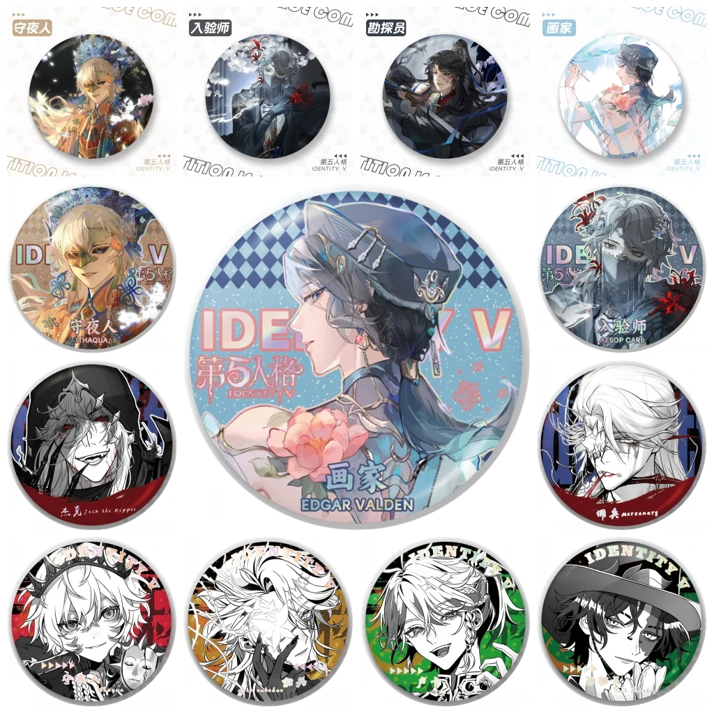 58mm Game Identity V Ithaqua Norton Campbell Edgar Valden Jack Luca Balsa Cosplay KOSTÜM Abzeichen Pin SPTE Weißblech Brosche Prop Image