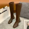 Hohe Stiefel für Damen, hohe Absätze, elegante Schuhe für Damen, modische lange Damenstiefel, gemütliche Damen-Winterstiefel, 2025, weibliche Zapatillas