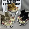 Herbst Winter Hohe Plattform Heels Schuhe Weibliche Hip Hop Turnschuhe Dicken Boden Schuhe Kurze Stiefeletten Casual Chunky Schuh Spezielle