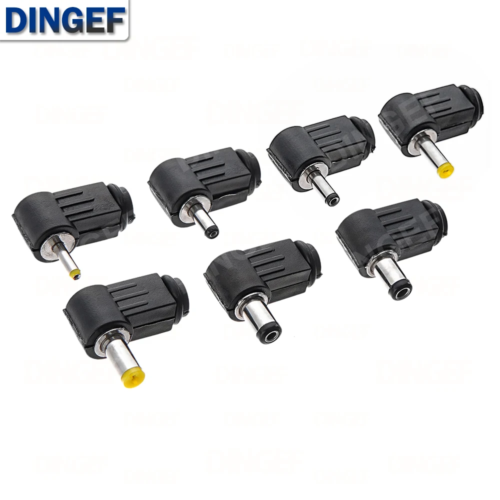 5 Stück DC-Stecker 90-Grad-Winkel 5,5 x 2,1 mm DC-Netzstecker-Verkabelungsbaugruppe 5,5 x 2,5 mm Schweißdraht Typ 4,8 x 1,7 mm 4,0 x 1,7 mm 3,5 x 1,35 mm Image