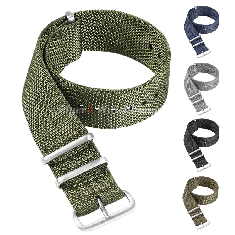 Hochdichtes Nylonarmband für Omega 20 mm, 22 mm, geripptes Armband, weiches Nylonarmband für Seiko-Militärarmband für Samsung Galaxy Image