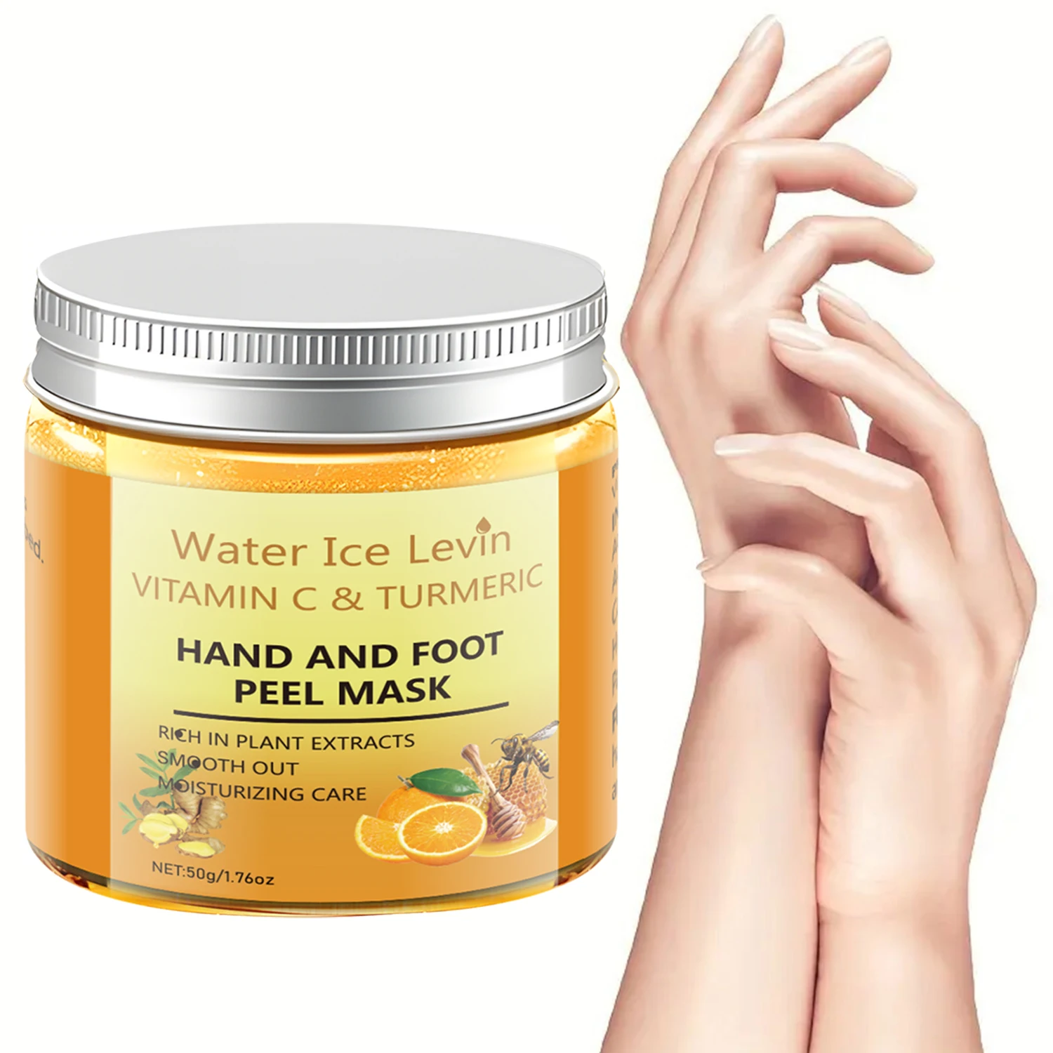 Vitamin C Kurkuma Hand-Fußpeeling-Maske – Peeling-Behandlung, Pflanzenextrakte, feuchtigkeitsspendende Pflege, Wintererneuerung Image