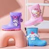 Hello Kitty Kinder Regenstiefel Sanrio Cinnamoroll Cartoon Neuer Regenstiefel There Is Velvet Kid Outdoor Wasserdichte Schuhe Regenausrüstung