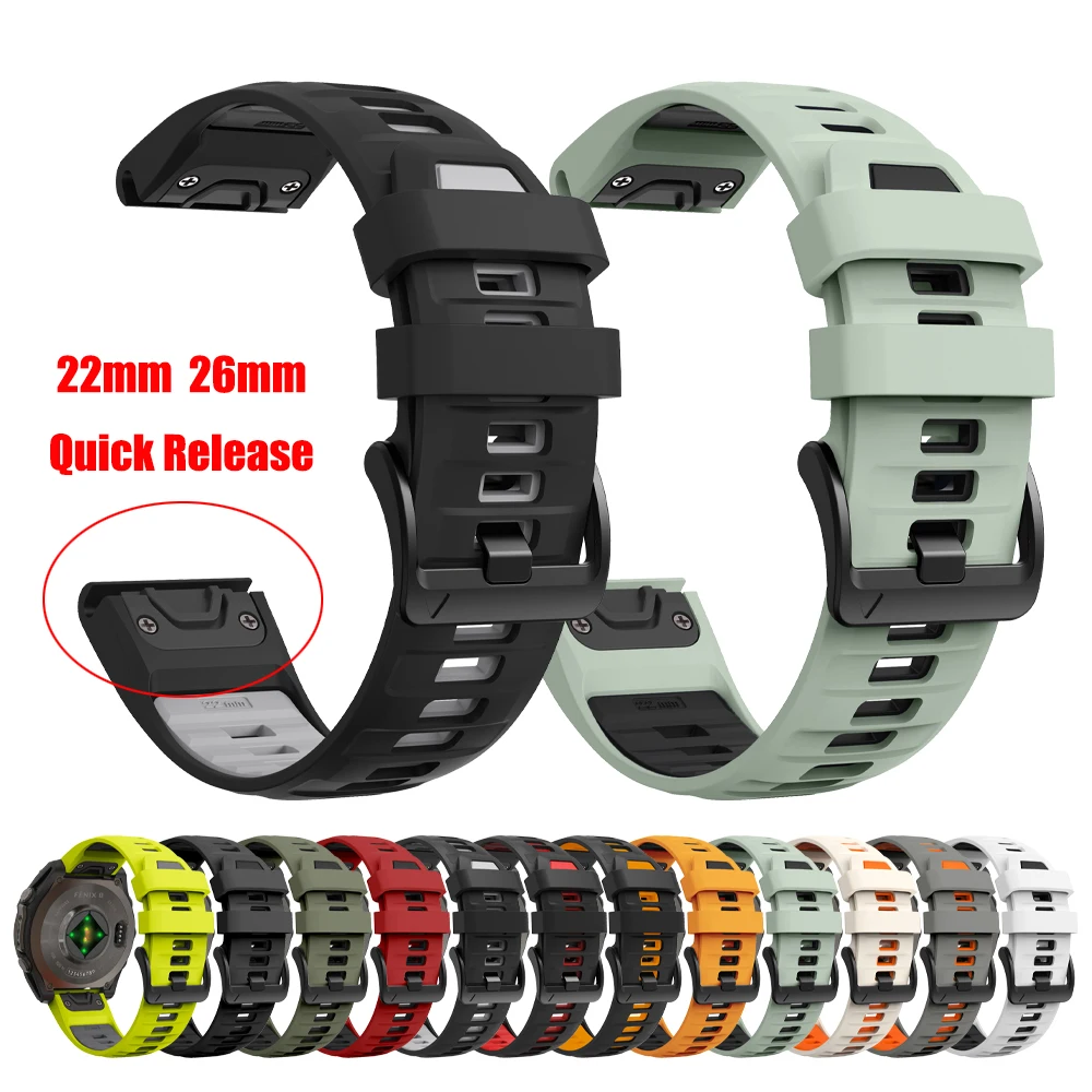 Offizielles Uhrenarmband 22 mm 26 mm für Garmin Fenix E 8 7 7X 6X 6 5plus /Forerunner 970 965 Silikonband für Quatix 8 7X 3 Armband Image