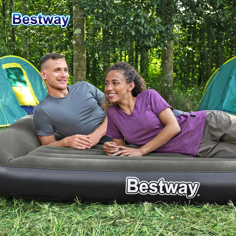 Bestway67682/67681/67680 1 Stück 3-Größen-Luftmatratze für den Innen- und Außenbereich mit weichem Oberteil und Kissen-Design (ohne Pumpe), beflockte Feuchtigkeit Image