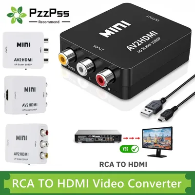 RCA zu HDMI AV zu HDMI Konverter 1080P RCA Composite CVBS Video Audio Konverter Adapter Unterstützung PAL/NTSC für TV PC PS3 Xbox