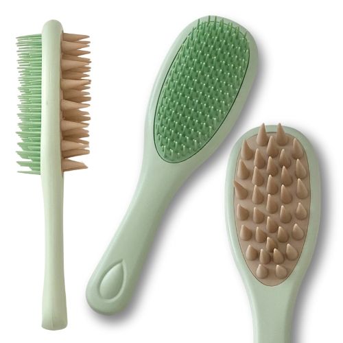 Afroricci 2 in 1 Tangle Massager Adulti - colore Verde Acqua Beige St