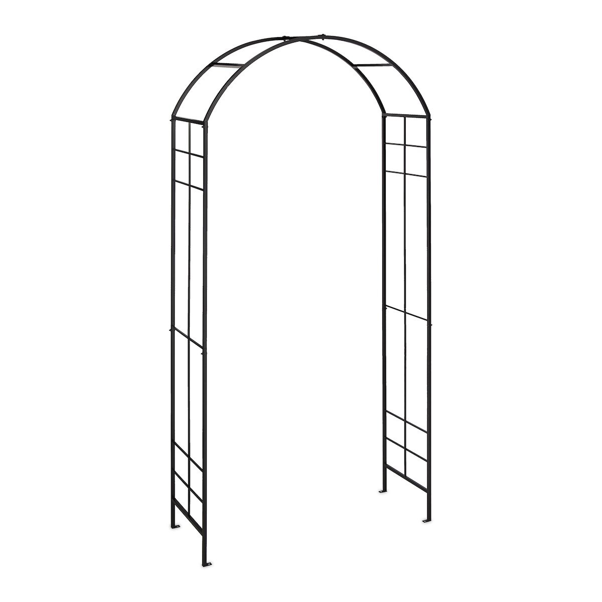 Relaxdays Rosenbogen Metall, Torbogen Garten, HxBxT: 224 x 110 x 41 cm, stabiler Rankbogen für Kletterpflanzen, schwarz Image