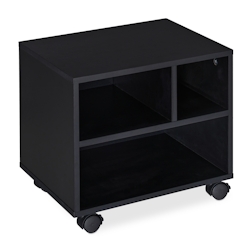 Relaxdays Rollcontainer, 3 offene Fächer, Büro & Home Office, mit Rollen, Büroschrank, HBT: 35,5 x 40 x 30 cm, schwarz Image