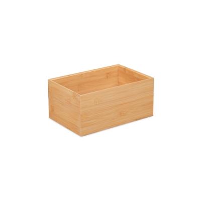 Relaxdays Aufbewahrungsbox Bambus, stapelbar, Bambuskiste ohne Deckel, stabil, HBT: 14 x 30 x 20 cm, Stapelbox, natur Image