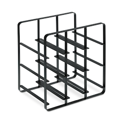 Relaxdays Weinregal Metall, 9 Flaschen, Weinhalter, HBT 30,5 x 27,5 x 20 cm, Weinständer für Küche & Wohnzimmer, schwarz Image