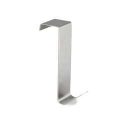 Relaxdays Türhaken, 10er Set, zum Einhängen, Kleiderhaken für Tür & Schrank, Haken für 2 cm Türfalz, Edelstahl, silber Image