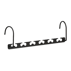 Relaxdays Raumsparbügel 6er Set, für 12 Bügel, waagerecht, senkrecht, platzsparende Kleiderbügel, 26 cm, Metall, schwarz Image