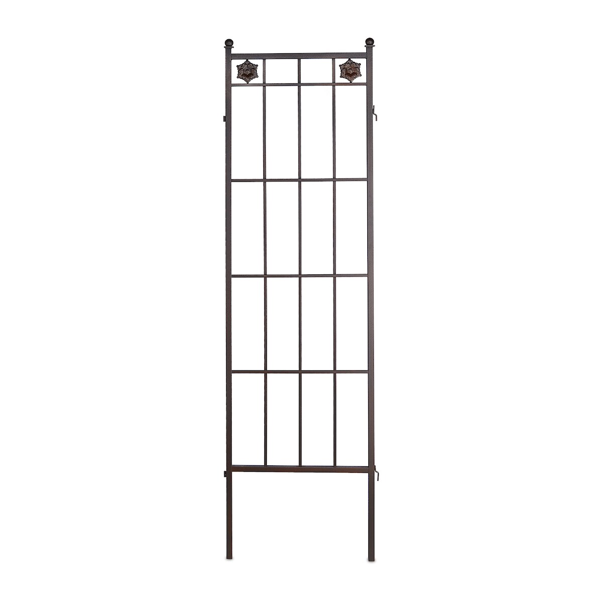 Relaxdays Rankgitter Metall, 2er Set, Rankhilfe für Kletterpflanzen, zum Stecken, Rankspalier HxB: 182 x 51 cm, braun Image