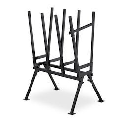 Relaxdays Sägebock, Holzsägearbeiten, 400 kg, Sägegestell für Kettensägen, stabiler Stahl, HBT 107 x 81 x 53 cm, schwarz Image