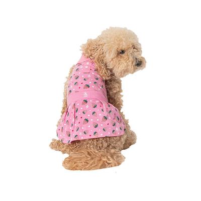 Original Penguin Pink Strawberry Print Polo Dress for Dogs, Small