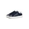 Sneaker TOMMY HILFIGER "TH COURT MIX NUBUCK", Herren, Gr. 45, blau (dunkelblau), Nubukleder, sportlich, Schuhe, Freizeitschuh, Halbschuh, Schnürer mit zwei Logoschriftzügen