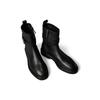 Stiefelette CALVIN KLEIN "ANKLE BOOT W/ METAL LOGO", Damen, Gr. 39, schwarz, Leder, unifarben, klassisch, Schuhe, Boots, Klassik-Stiefelette, Blockabsatz, mit Anziehlasche