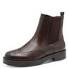 Chelseaboots TAMARIS, Damen, Gr. 38, braun (dunkelbraun), Leder, klassisch, Schuhe, Blockabsatz, Stiefelette, Businessschuh mit eleganter Lyralochung