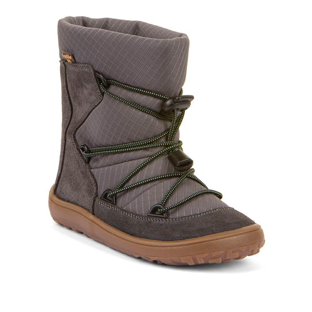 Barfußschuh FRODDO "BAREFOOT TEX TRACK", Kinder, Gr. 34, grau, Textil, Veloursleder, Sportlich, Schuhe, Snowboots, Winterstiefel mit TEX-Membrane Image