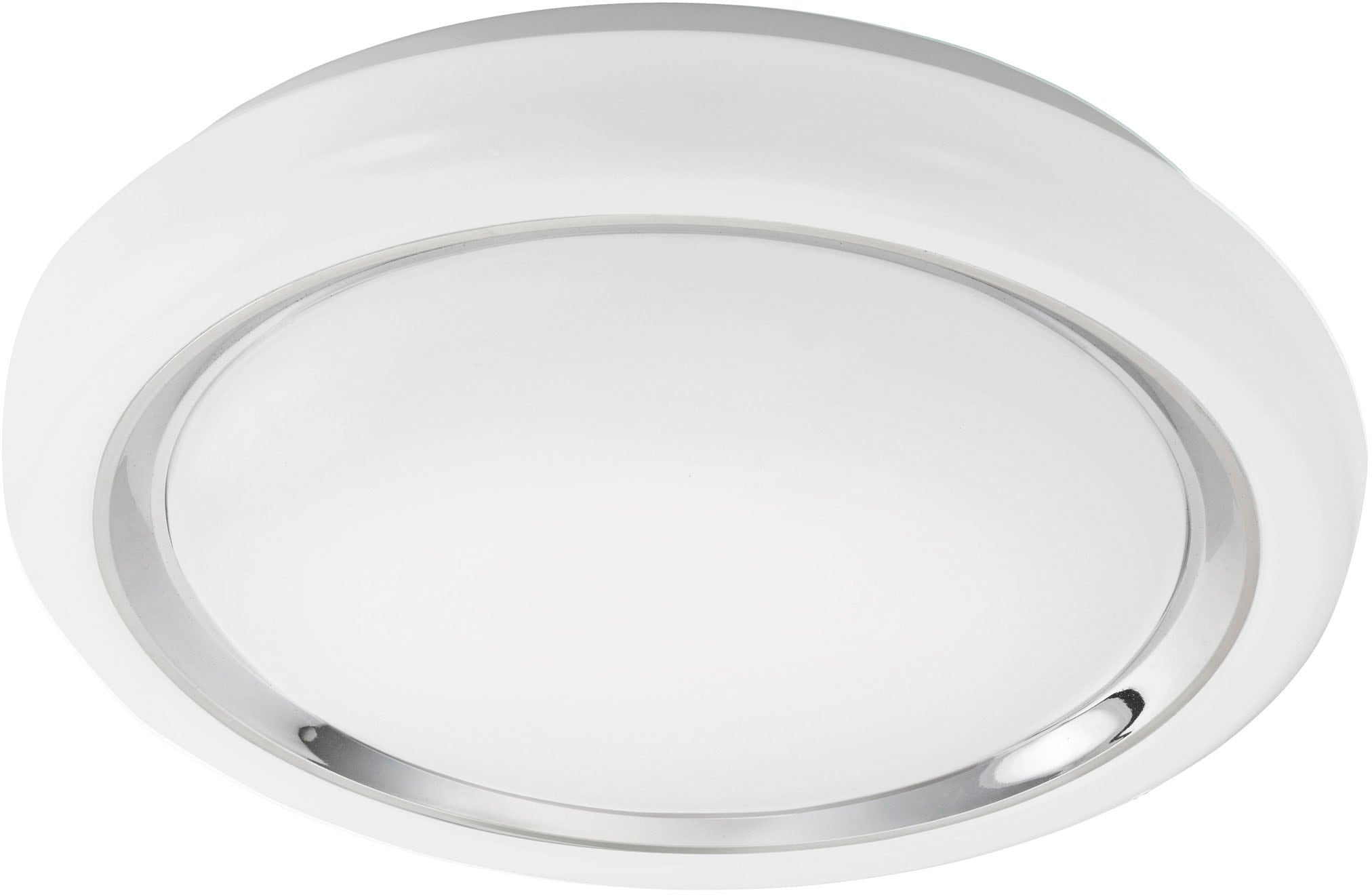 EGLO Deckenleuchte "CAPASSO", weiß (weiß, chromfarben), 1, Ø 34cm H: 6,5cm, 1 Stk., Leuchten, Deckenleuchte, Wandlampe, Chromring, Stahl, Kunststoff Image