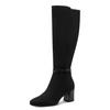 Stiefel TAMARIS, Damen, Gr. 36, Normalschaft, schwarz, Textil, unifarben, Veloursleder, modisch, Schuhe, Blockabsatz, Langschaftstiefel in veganer Verarbeitung
