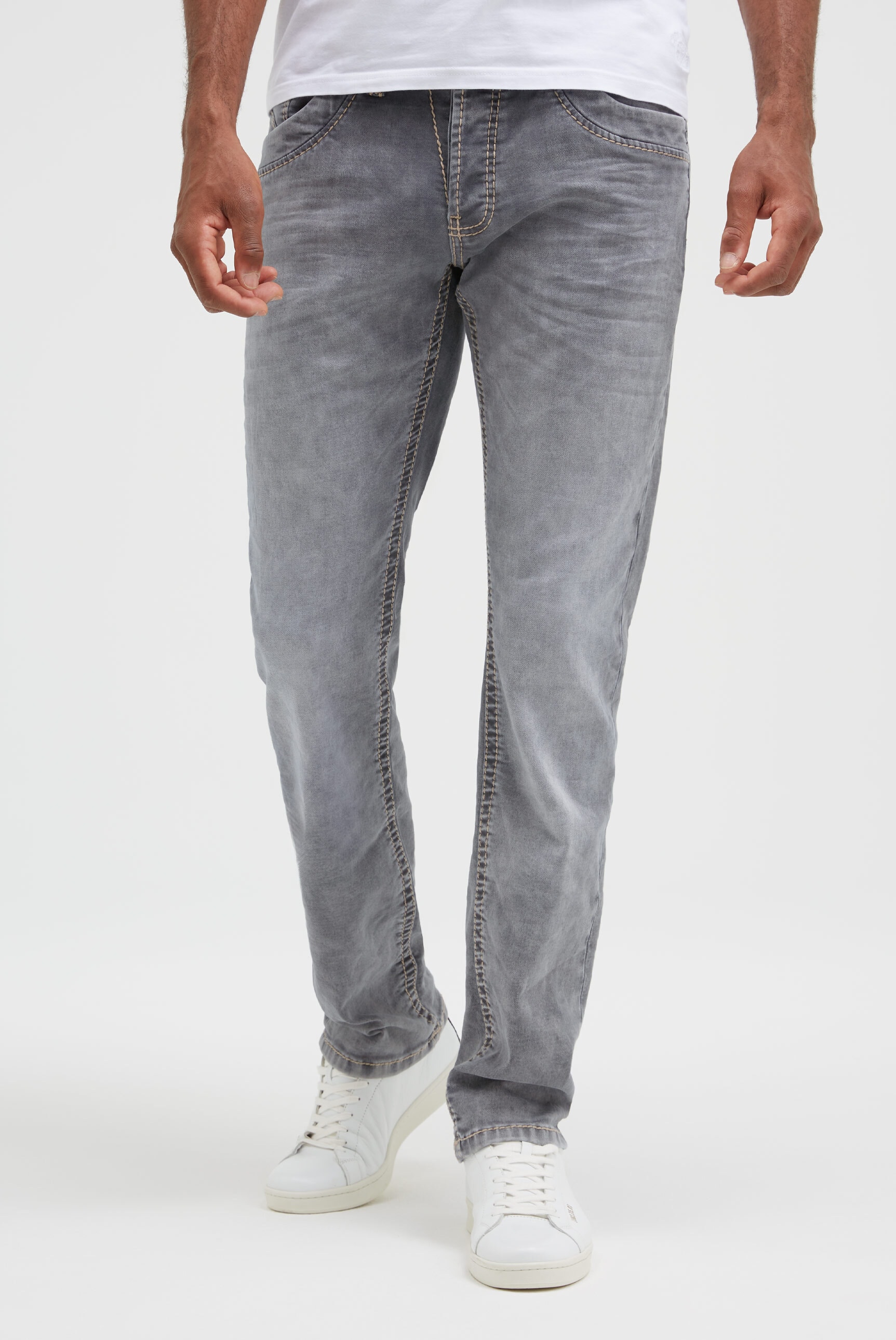Regular-fit-Jeans CAMP DAVID, Herren, Gr. 32, Länge 32, blau grau jogg, Material: 68% Baumwolle, 16% Polyester, 14% Lyocell, 2% Elasthan, vintage, regular fit, Jeans, mit normaler Leibhöhe