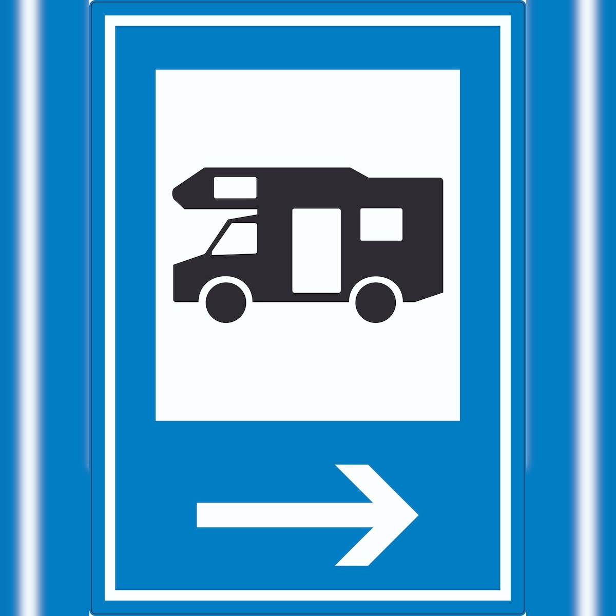 HB-Druck Campingplatz Wohnmobil Aufkleber mit Pfeil rechts A2 (420x594mm) Image