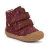 Lauflernschuh FRODDO "OLLIE WOOL TEX", Kinder, Gr. 27, bordeaux, glitzer, Veloursleder, Glitzermuster, klassisch, Schuhe, Winterstiefel, Klettschuh mit Wollfutter