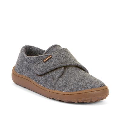 Hausschuh FRODDO "BAREFOOT WOOLY", Kinder, Gr. 30, grau, Wolle, Basic, Schuhe, Klettschuh, Kindergartenschuh mit Wollfutter Image