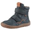 Barfußschuh FRODDO "BAREFOOT TEX WINTER", Kinder, Gr. 27, blau (dunkelblau), Leder, casual, Schuhe, Klettschuh, Winterstiefel mit TEX-Membrane