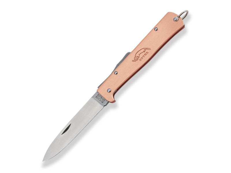 OTTER-Messer Mercator Clip Copper Stainless Folding Knife 3.5" satin finish stainless blade Copper handle 10-636 RG