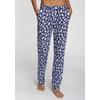 Pyjamahose S.OLIVER, Damen, Gr. 32/34, N-Gr, blau (blau, gemustert), Single Jersey, Obermaterial: 50% Baumwolle, 50% Viskose, gemustert, casual, Basic lang, Hosen, Mit schönem Alloverdruck