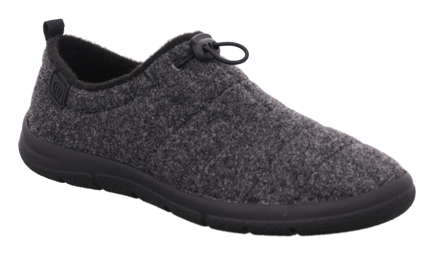 Hausschuh ROHDE "H.OLBIA", Herren, Gr. 46, anthrazit, Filz, meliert, Basic, Schuhe Hausschuh, Hausschuh, Homeslipper, Schlupfschuh mit Schnellverschluss