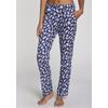 Pyjamahose S.OLIVER, Damen, Gr. 32/34, N-Gr, blau (blau, gemustert), Single Jersey, Obermaterial: 50% Baumwolle, 50% Viskose, gemustert, casual, Hosen, Mit schönem Alloverdruck
