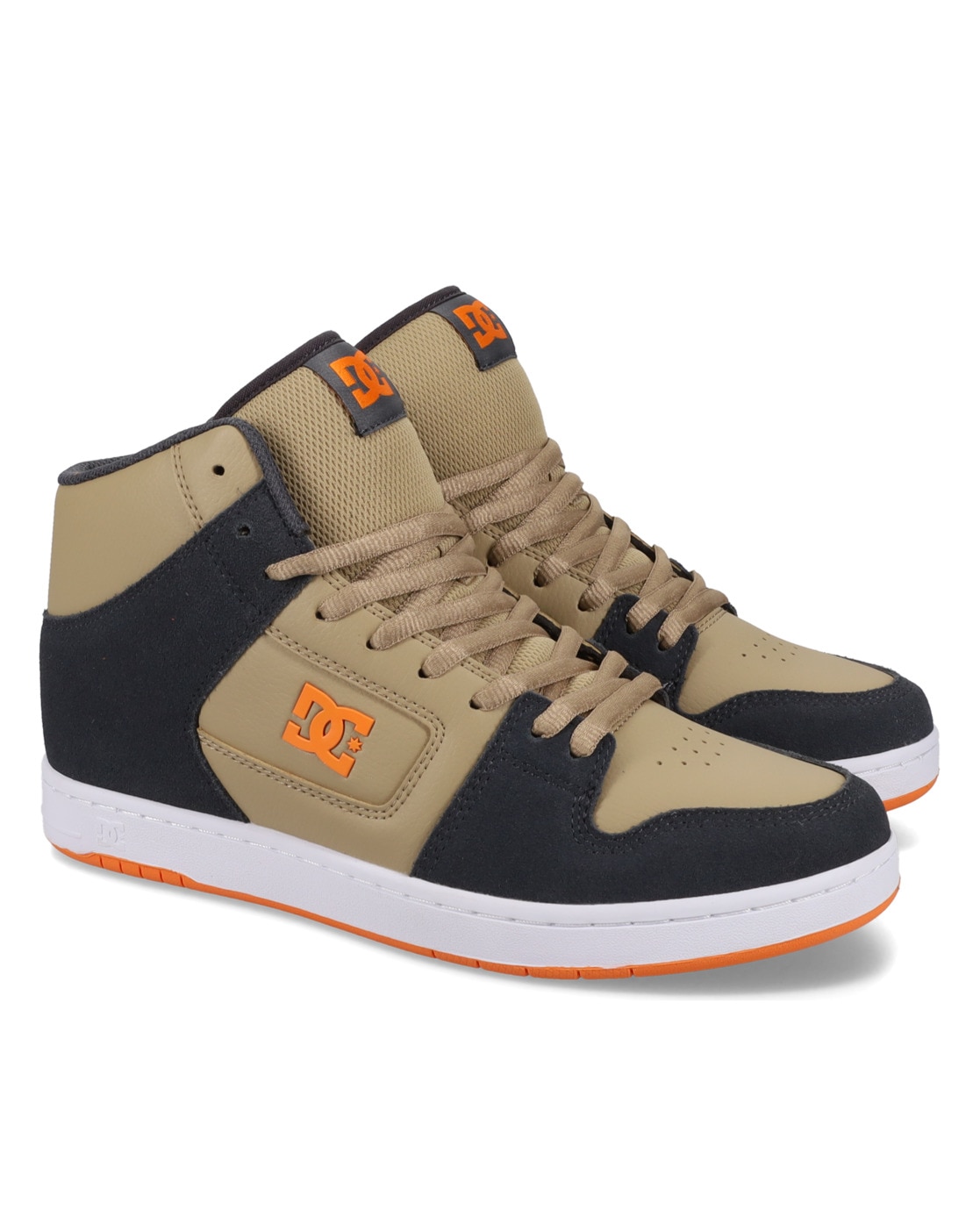 Sneaker DC SHOES "Manteca 4 Hi", Herren, Gr. 8(40,5), grün (grau, beige, khaki), 51.34% Leder, 48.66% Synthetikmaterial, Schuhe Sneaker