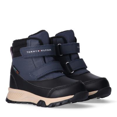 Winterboots TOMMY HILFIGER, Kinder, Gr. 29, schwarz (schwarz, blau), Synthetik, Textil, sportlich, Schuhe, Snowboots, Babystiefel mit Warmfutter Image