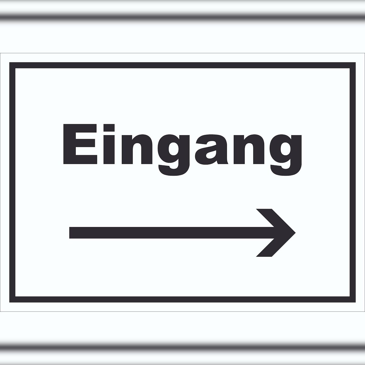 HB-Druck Eingang Schild mit Text und Richtungspfeil rechts Zugang Eintritt waagerecht A6 (105x148mm) Image