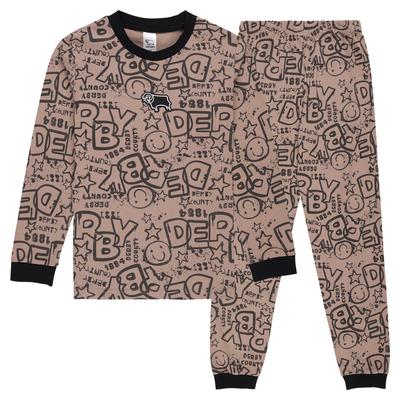 Derby County Pyjama mit kuscheliger Passform und Grafik – Natur – Kinder Image