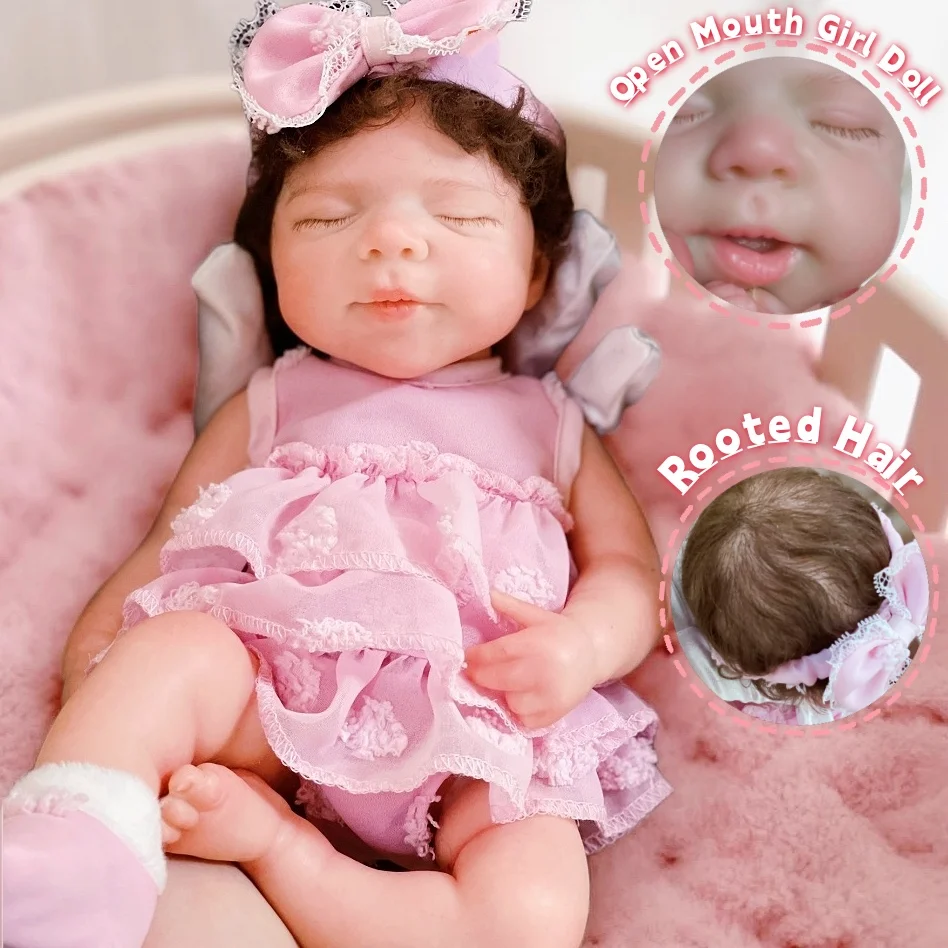 2 Sets Kleidung/33 cm Schließen Augen Pascale Solide Silikon Bebe Reborn Mädchen Puppe Mit Offenen Mund & Bemalte haut Neugeborenen Mädchen Puppe