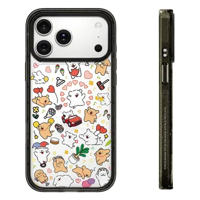 Dog Friend 2.0 Acrylic Black Border Cover for iPhone 12 13 14 15 16 17 Pro Max 17 Air Case - Protective Magnetic Case