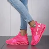 Heißer Verkauf Rosa Turnschuhe Frauen Klinge Schuhe Größe 36-48 Komfort Stricken Atmungsaktive männer Laufschuhe Leichte Sport schuhe für Männer