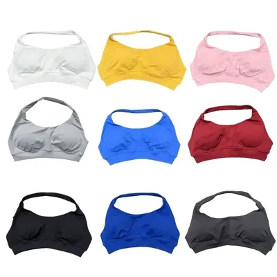 Damen-Yoga-BH-Träger, gepolstert, rückenfrei, einfarbig, Fitness, Yoga, Radfahren, BH, unterstütztes Gym-Top, bequemer dynamischer BH