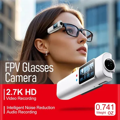 2.7K HD FPV Glasses Camera Wearable WiFi Video Camcorder 110°Wide Angle Lens Anti-shake Built-in Battery APP Control FPV Camera